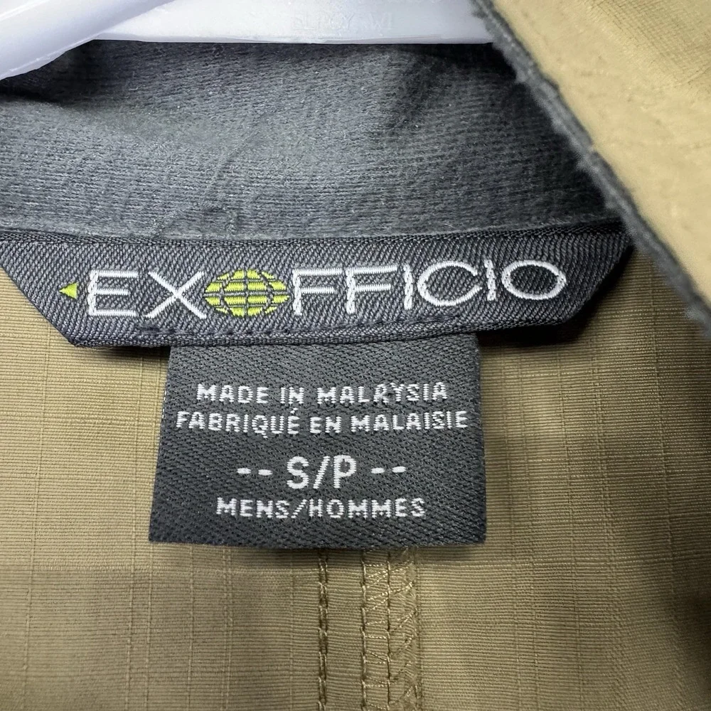 ExOfficio FlyQ Vest Men's Size Small Tan Multi-Pockets Full Zip Outdoors Hiking